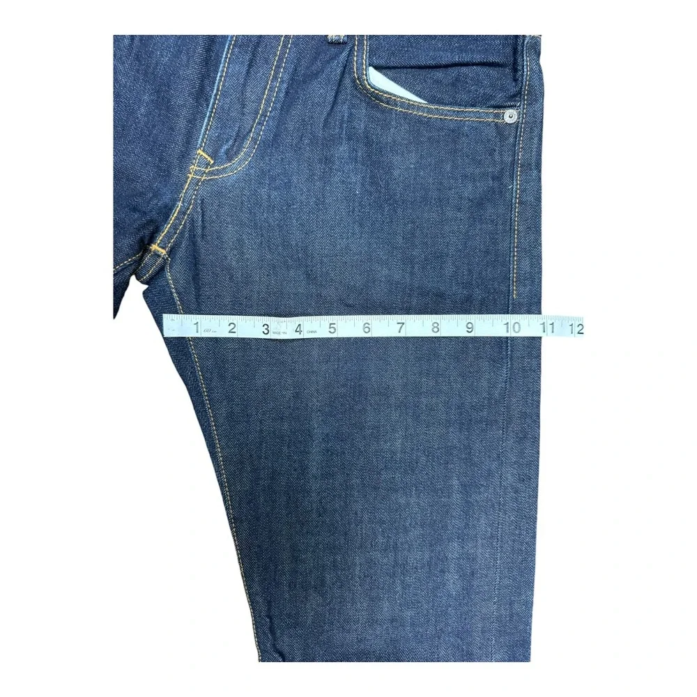Levi's Skinny Jeans Mens 31x34 Dark Blue Good Selvedge Leather Patch Denim